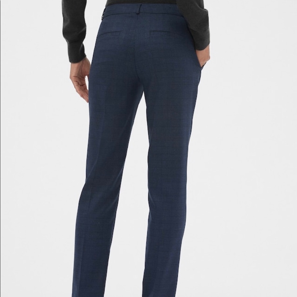 Banana Republic blue plaid straight pant